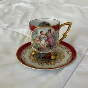 Vintage Mitterteich Porcelain Demitasse Cup & Saucer